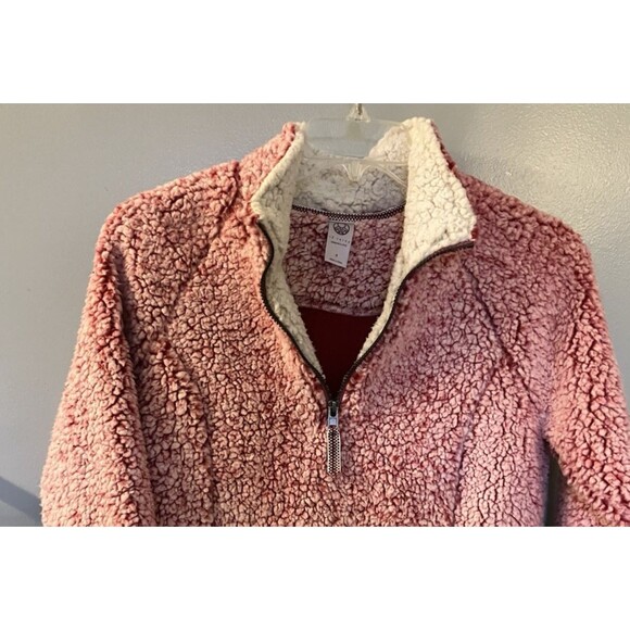 Te Verde Fleece Pullover 1/4 zip Jacket Red/Ivory Size Small NWT - Picture 8 of 9